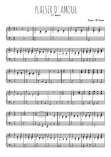Téléchargez l'arrangement pour piano de la partition de Plaisir d'amour en PDF, niveau moyen